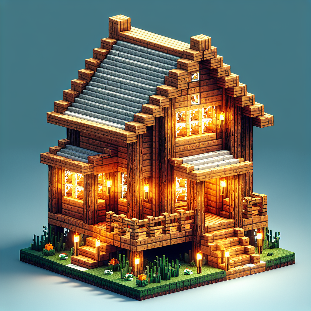 Desain Rumah Minecraft Simple dari Kayu yang Menawan untuk Pemula